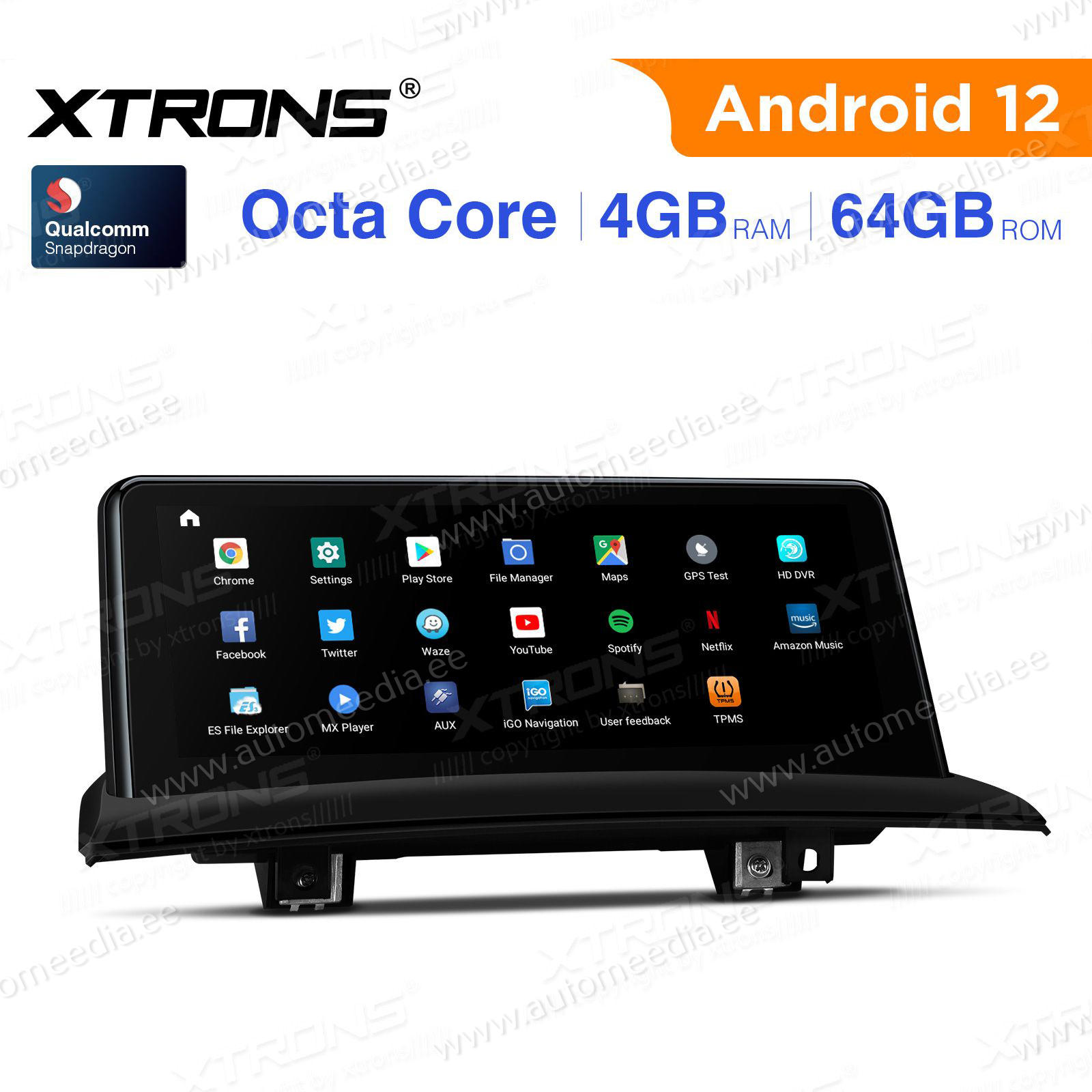 BMW X3 E83 (2004-2009) w/o orig. screen mudelipõhine Android 12 GPS autoraadio ja multimeedia keskus