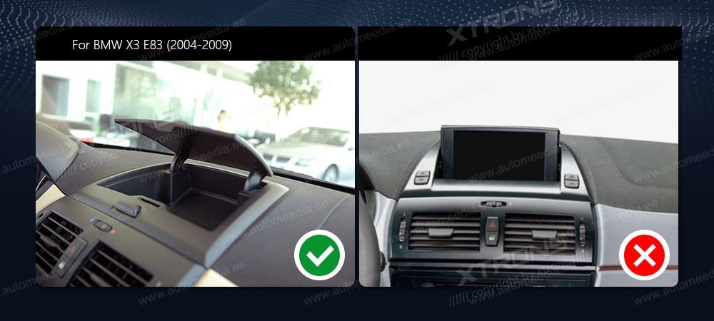 BMW X3 E83 (2004-2009) w/o orig. screen  совместимость мультимедийного радио в зависимости от модели автомобиля