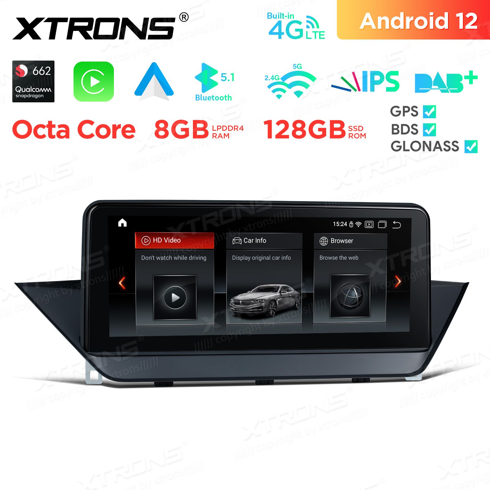 BMW X1 E84 (2009-2015) w/o orig. screen Android 11 auto GPS radio ja multimedia näyttösoitin