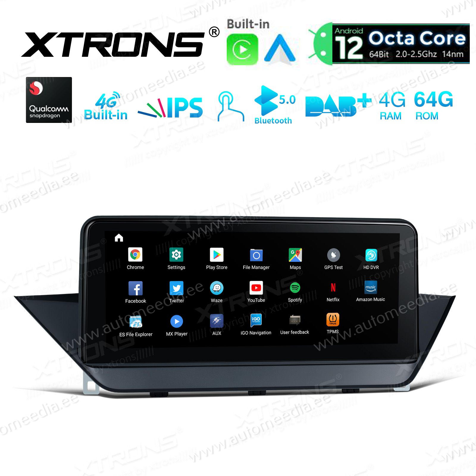 BMW X1 E84 (2009-2015) w/o orig. screen mudelipõhine Android 12 GPS autoraadio ja multimeedia keskus