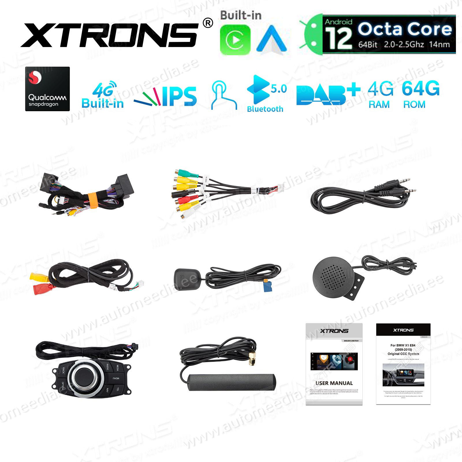 BMW X1 E84 (2009-2015) w/o orig. screen mudelipõhine Android 12 GPS autoraadio ja multimeedia keskus