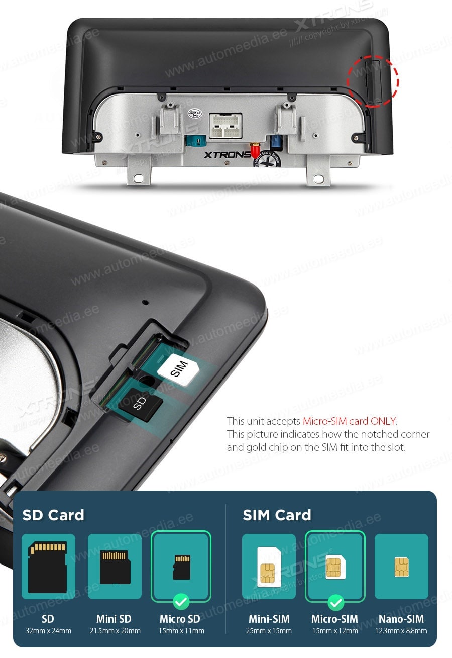 BMW X1 E84 (2009-2015) iDrive CIC  XTRONS QSB12X1CI XTRONS QSB12X1CI 4G Connectivity SIM slot built-in