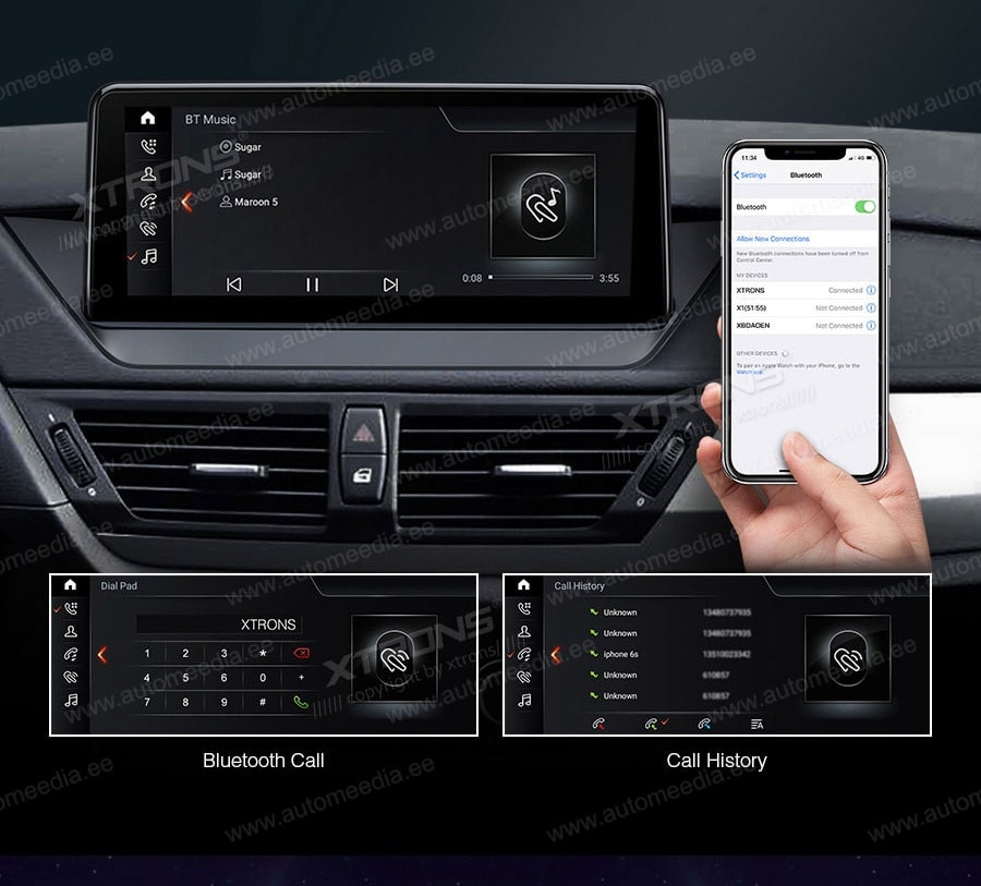BMW X1 E84 (2009-2015) iDrive CIC  XTRONS QSB12X1CI XTRONS QSB12X1CI Свободные руки Hands Free и HD-музыка