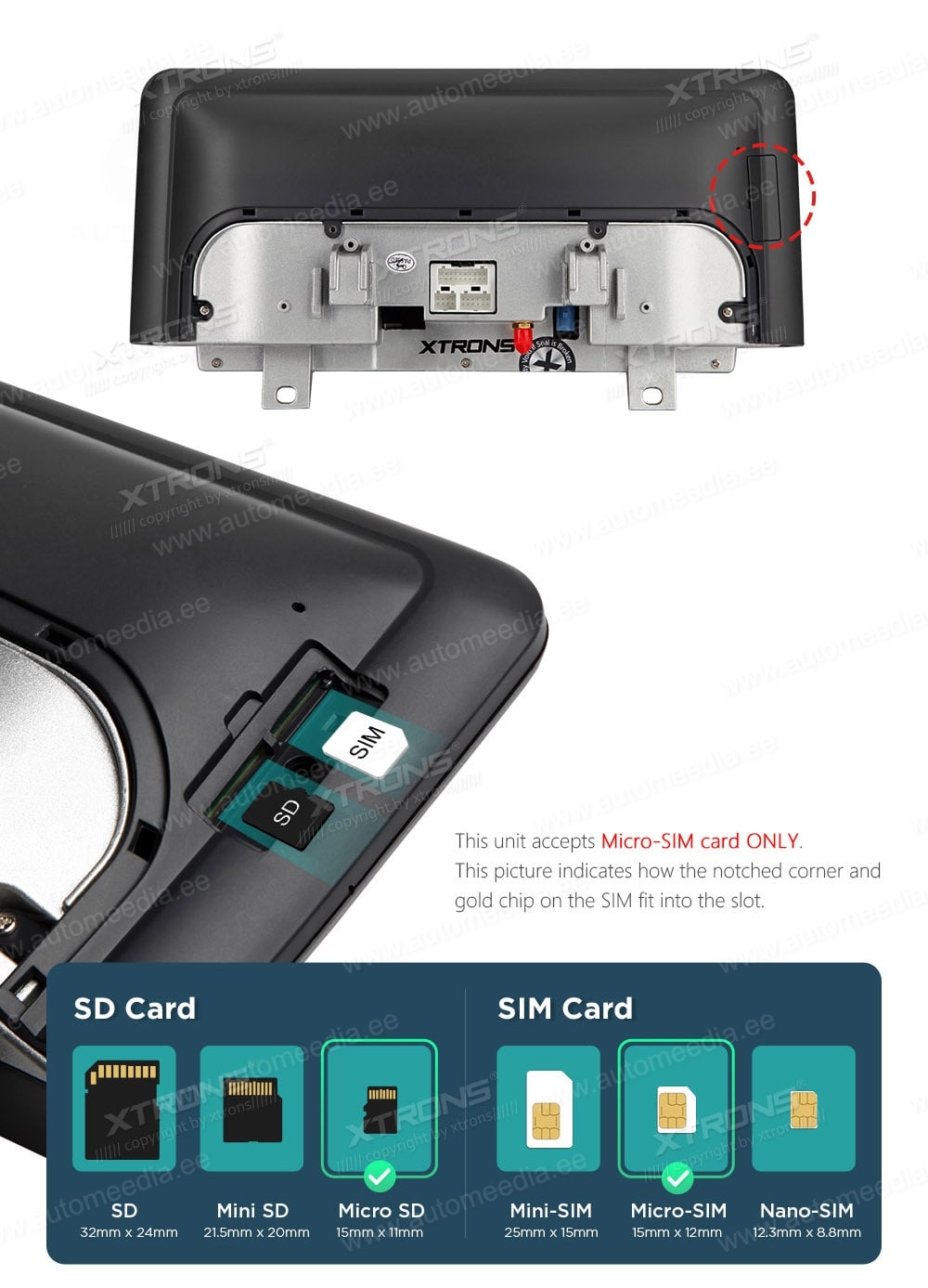 BMW X1 E84 (2009-2015) w/o orig. screen  XTRONS QSB12X1UN XTRONS QSB12X1UN 4G Connectivity SIM slot built-in