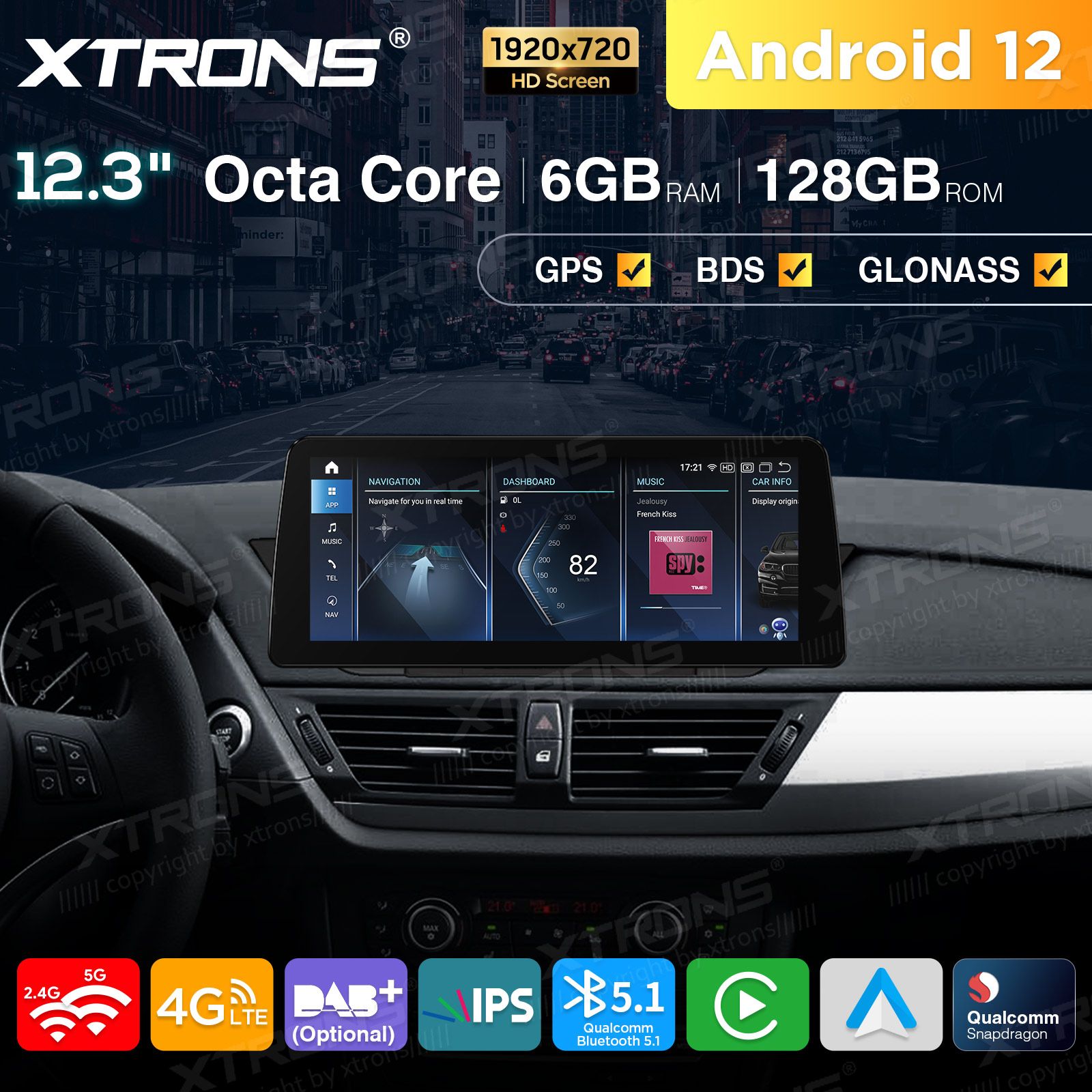 BMW X1 E84 (2009-2015) w/o orig. screen mudelipõhine Android 12 GPS autoraadio ja multimeedia keskus
