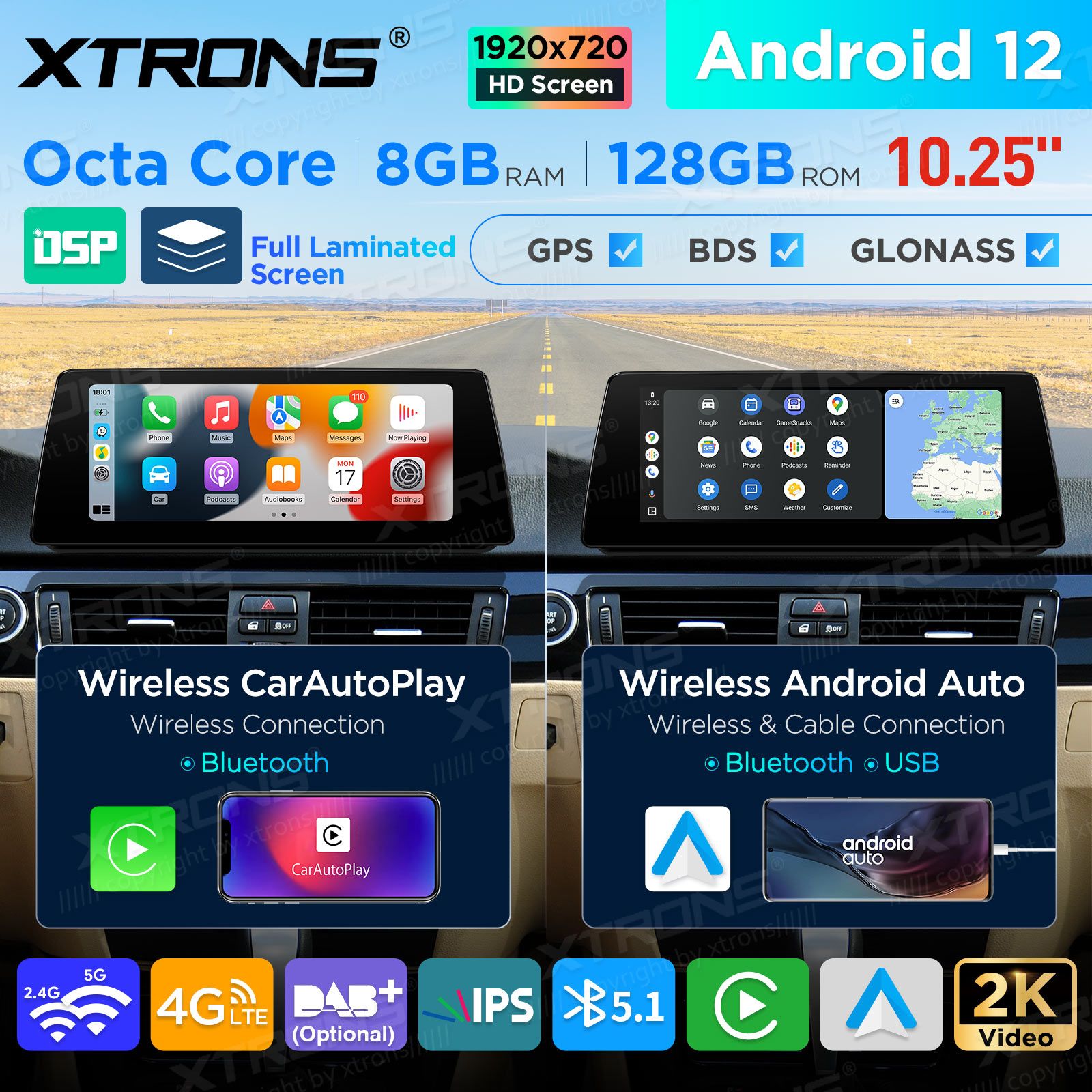 BMW 3. ser. E90 | E91 | E92 | E93 (2005-2012) w/o orig. screen mudelipõhine Android 12 GPS autoraadio ja multimeedia keskus