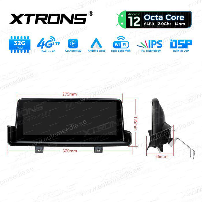 BMW 3. ser. E90 | E91 | E92 | E93 (2005-2012) w/o orig. screen mudelipõhine Android 12 GPS autoraadio ja multimeedia keskus