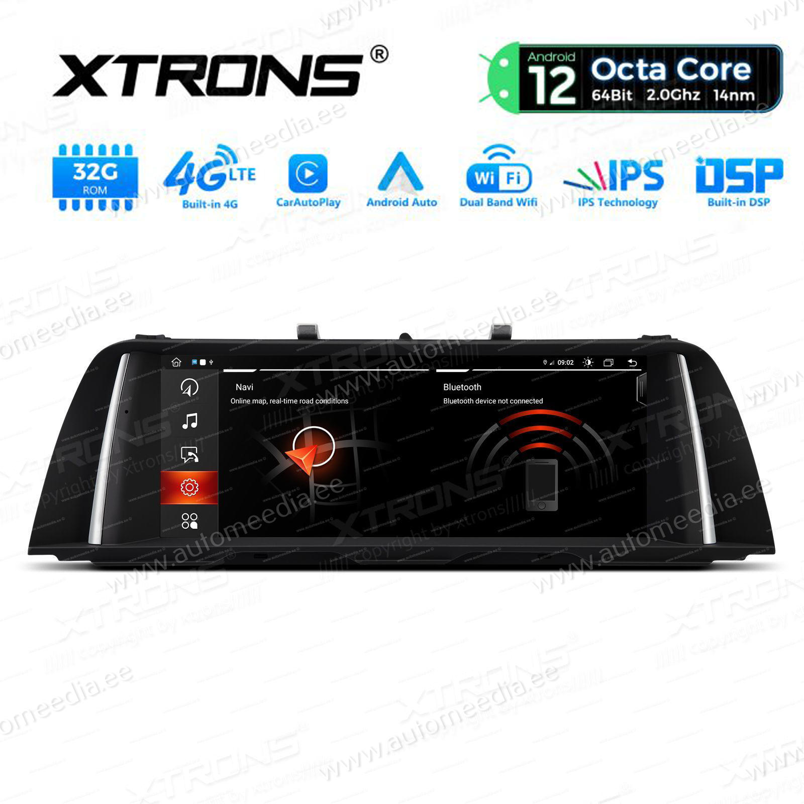 BMW 5. ser. BMW F10 | F11 iDrive CIC (2010-2012) kahesüsteemne, originaalraadio säilitav Android 12 GPS autoraadio ja multimeedia keskus
