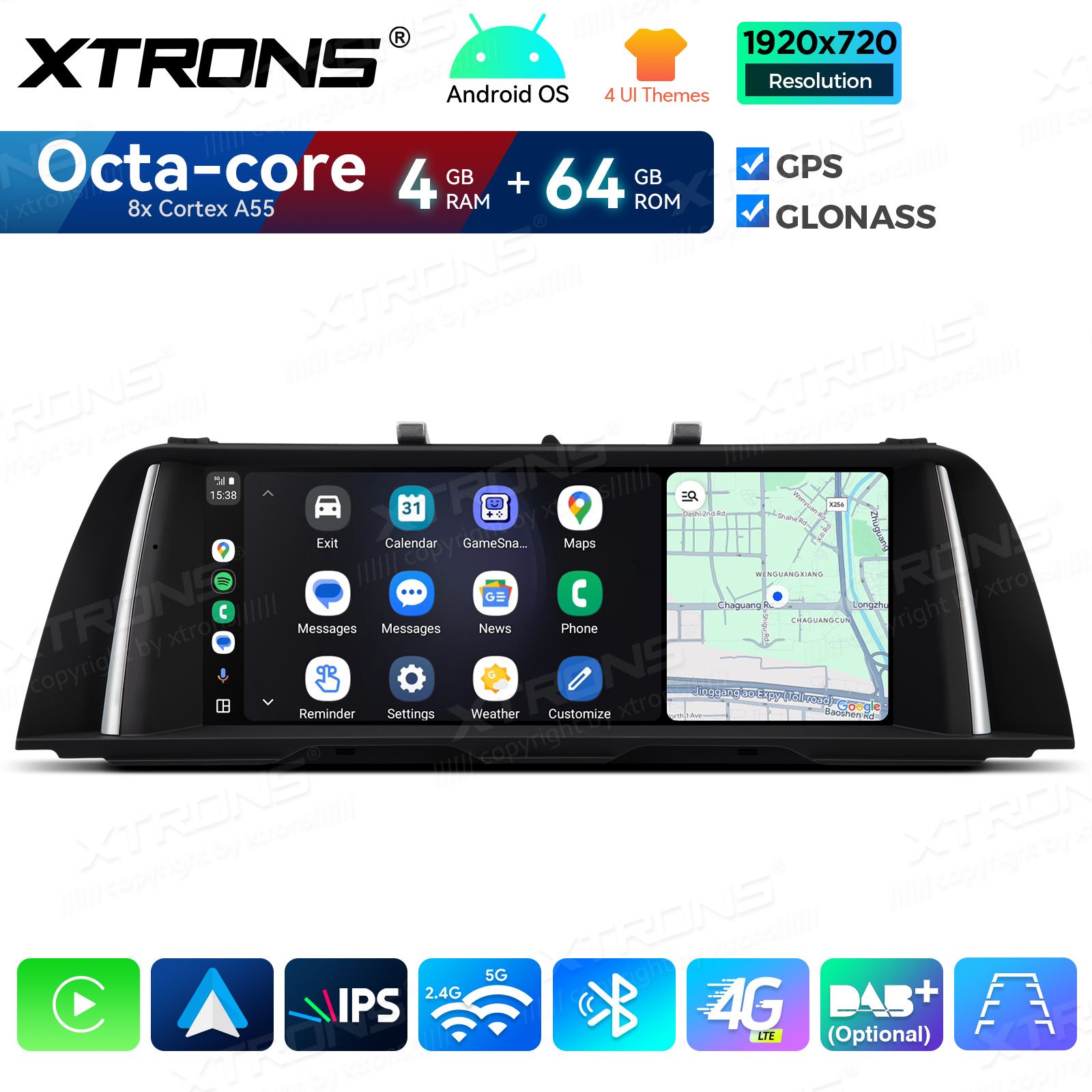 BMW 5. ser. BMW F10 | F11 iDrive CIC (2010-2012) kahesüsteemne, originaalraadio säilitav Android 12 GPS autoraadio ja multimeedia keskus