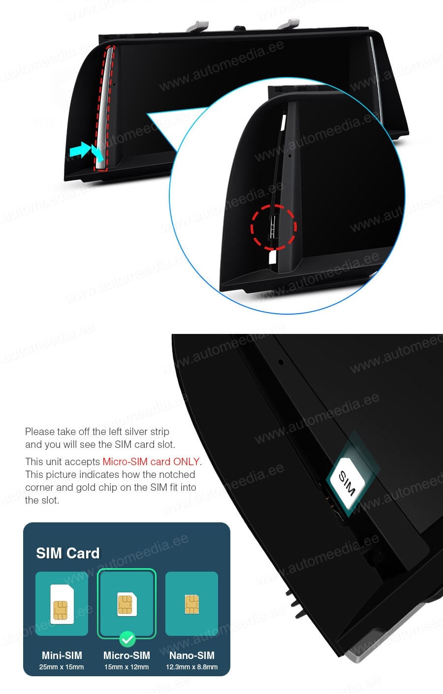 BMW 5. ser. BMW F10 | F11 iDrive NBT (2013-2016)  XTRONS QSB12FVNB XTRONS QSB12FVNB 4G Connectivity SIM slot built-in