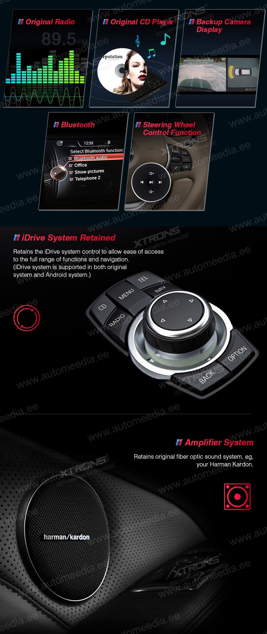 BMW 5. ser. BMW F10 | F11 iDrive NBT (2013-2016)  XTRONS QSB12FVNB XTRONS QSB12FVNB FM radio and USB SD player