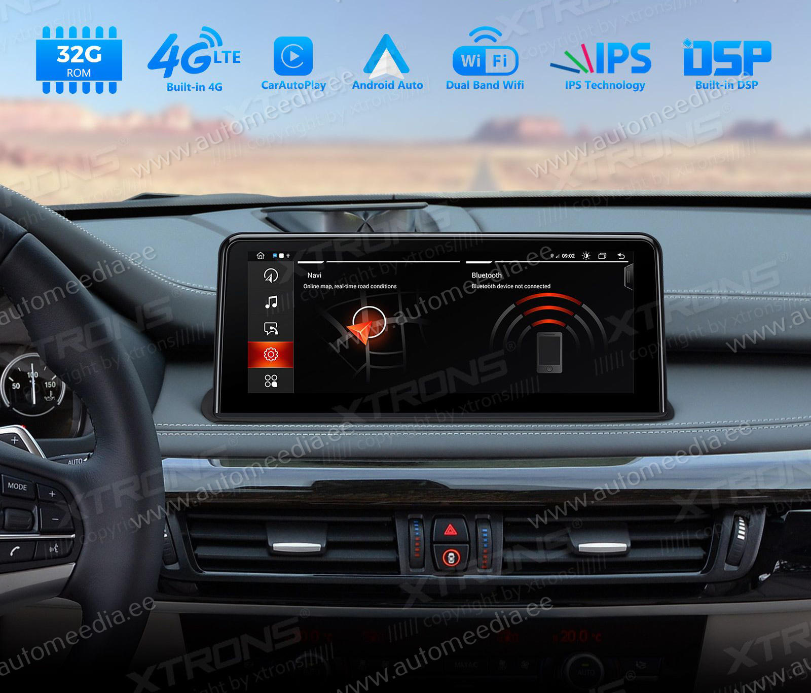 XTRONS QEB12X5NB Mudelikohane android multimeediakeskus gps naviraadio