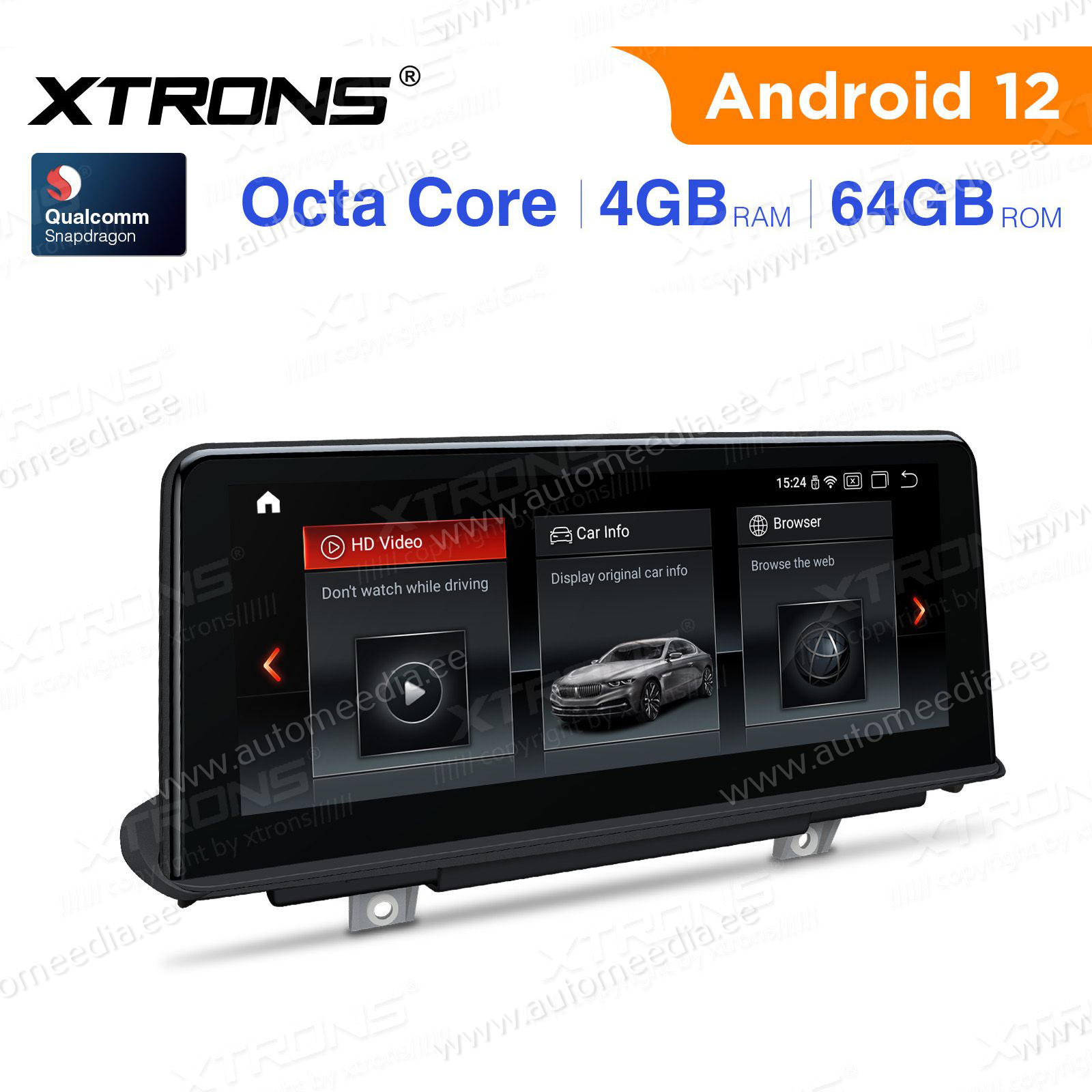 BMW X5 | X6 | F15 | F16 iDrive NBT (2014-2016) Android 12 auto GPS radio ja multimedia näyttösoitin