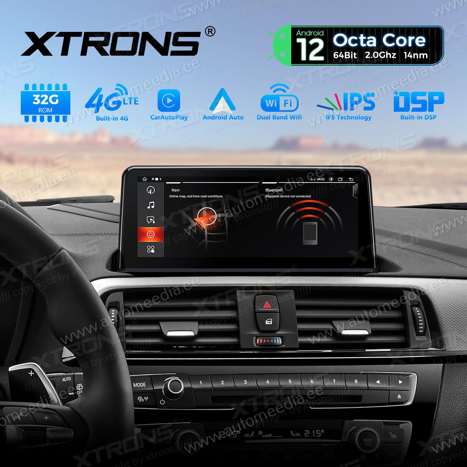 BMW 1.ser | BMW 2.ser | F20 | F23 | (2011-2016)  XTRONS QEB12NBNE_L Car multimedia GPS player with Custom Fit Design