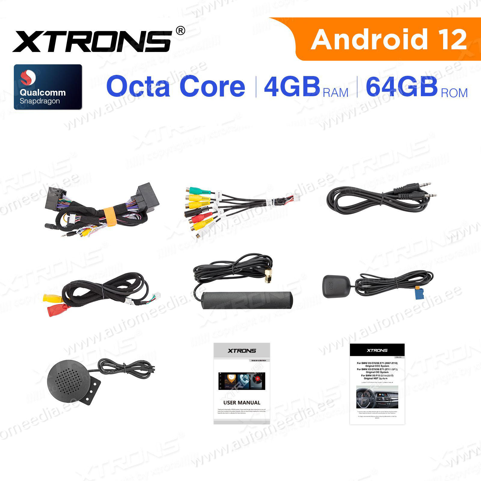 BMW X3 F25 iDrive CIC (2011-2013) kahesüsteemne, originaalraadio säilitav Android 12 GPS autoraadio ja multimeedia keskus