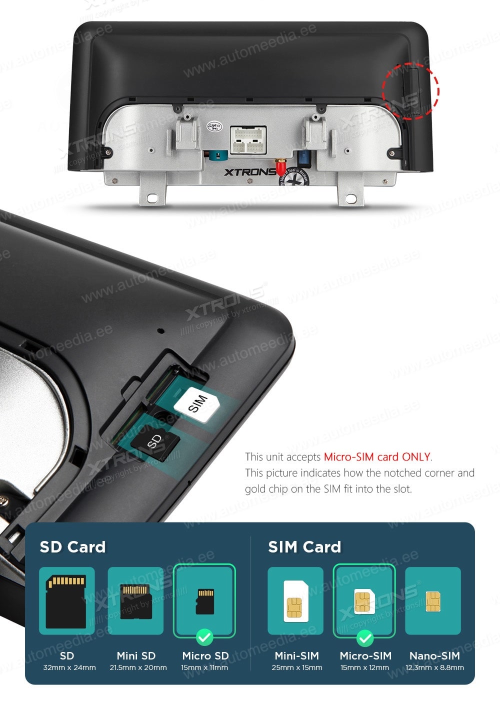 BMW X3 F25 iDrive CIC (2011-2013)  XTRONS QSB82X3CI XTRONS QSB82X3CI 4G Connectivity SIM slot built-in