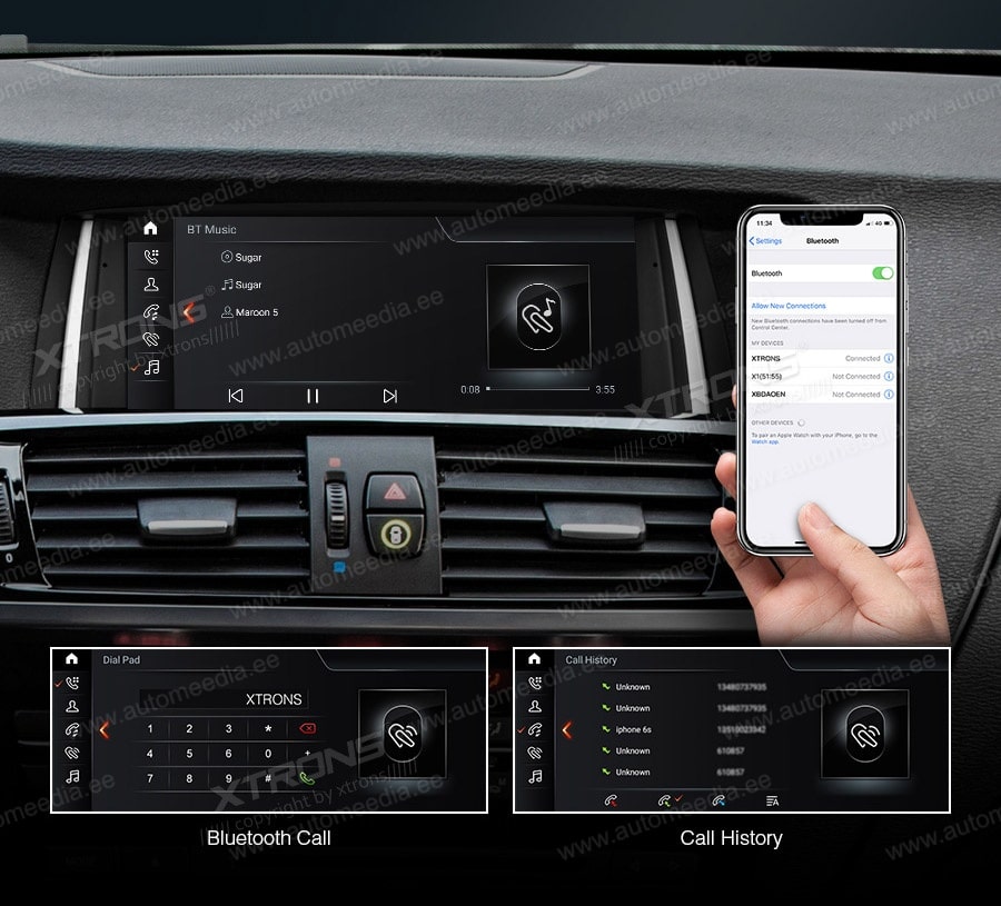 XTRONS BMW  kädet vapaana Hands free puhelut & musiikin striimaus