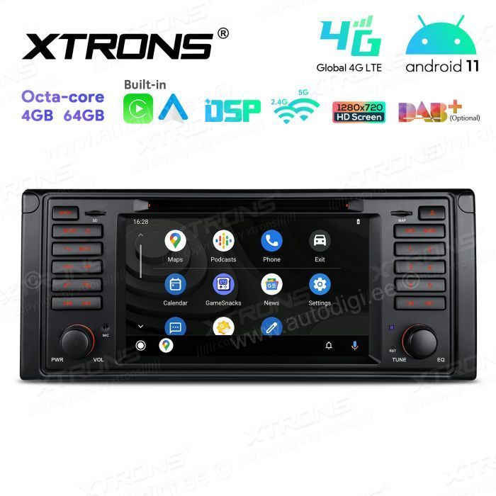 BMW 5. seeria E39 (1995-2004) mudelipõhine Android 12 GPS autoraadio ja multimeedia keskus