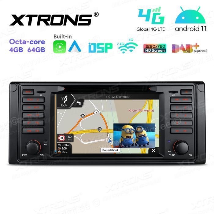 BMW 5. seeria E39 (1995-2004) mudelipõhine Android 12 GPS autoraadio ja multimeedia keskus