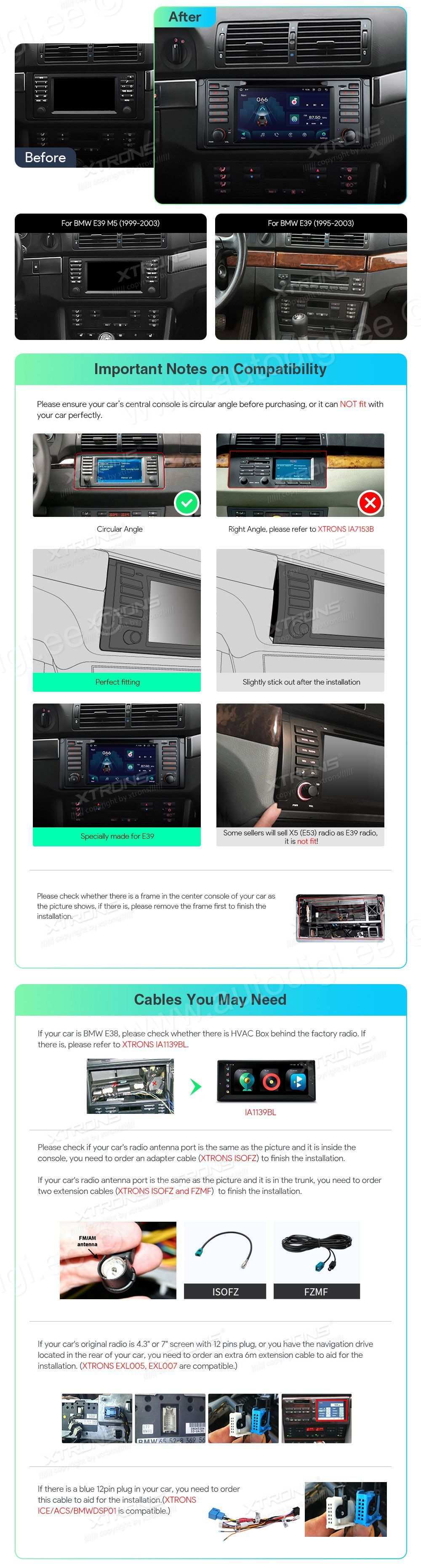 XTRONS IA7239B XTRONS IA7239B  pielāgota multivides radio piemērotība automašīnai