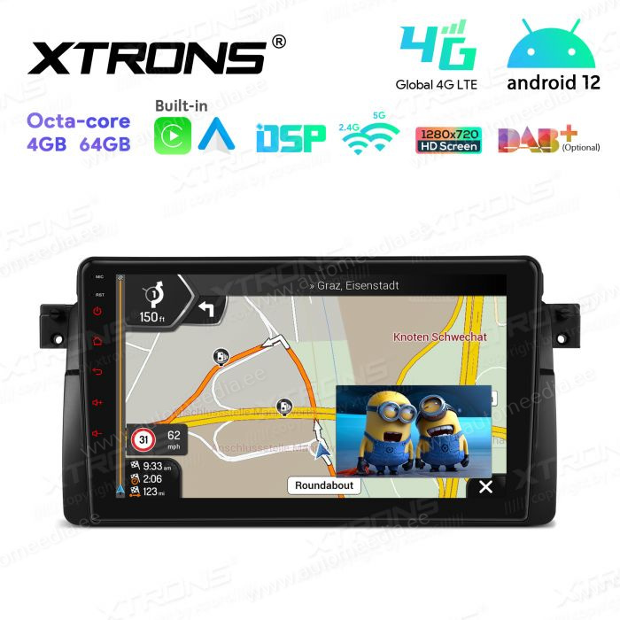 BMW 3. seeria E46 (1998-2006) mudelipõhine Android 12 GPS autoraadio ja multimeedia keskus