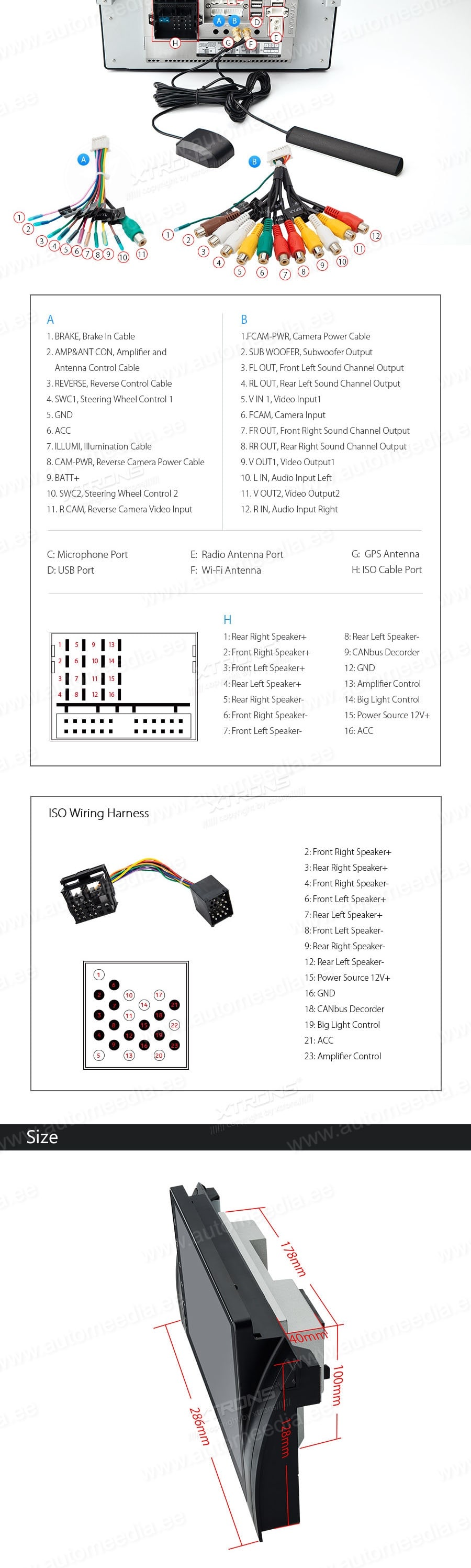 BMW X5 E53 (1999-2006) XTRONS IN9053BL XTRONS IN9053BL Wiring Diagram and size