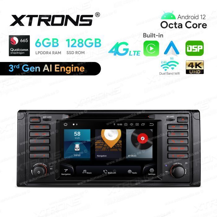 BMW 5. seeria E39 (1995-2004) Android 12  | GPS auto radio un multimediju centrs