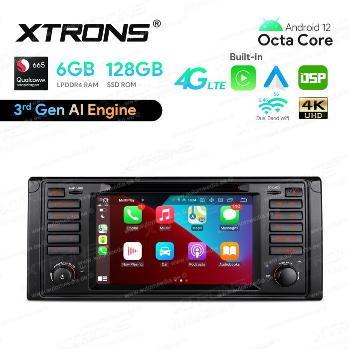 BMW 5. seeria E39 (1995-2004) mudelipõhine Android 12 GPS autoraadio ja multimeedia keskus