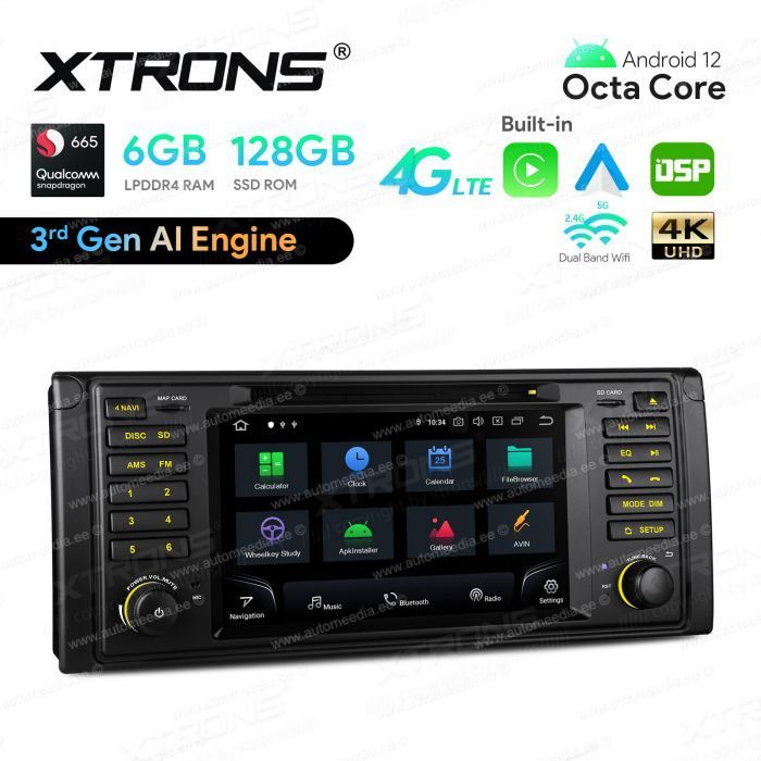 BMW 5. seeria E39 (1995-2004) mudelipõhine Android 12 GPS autoraadio ja multimeedia keskus