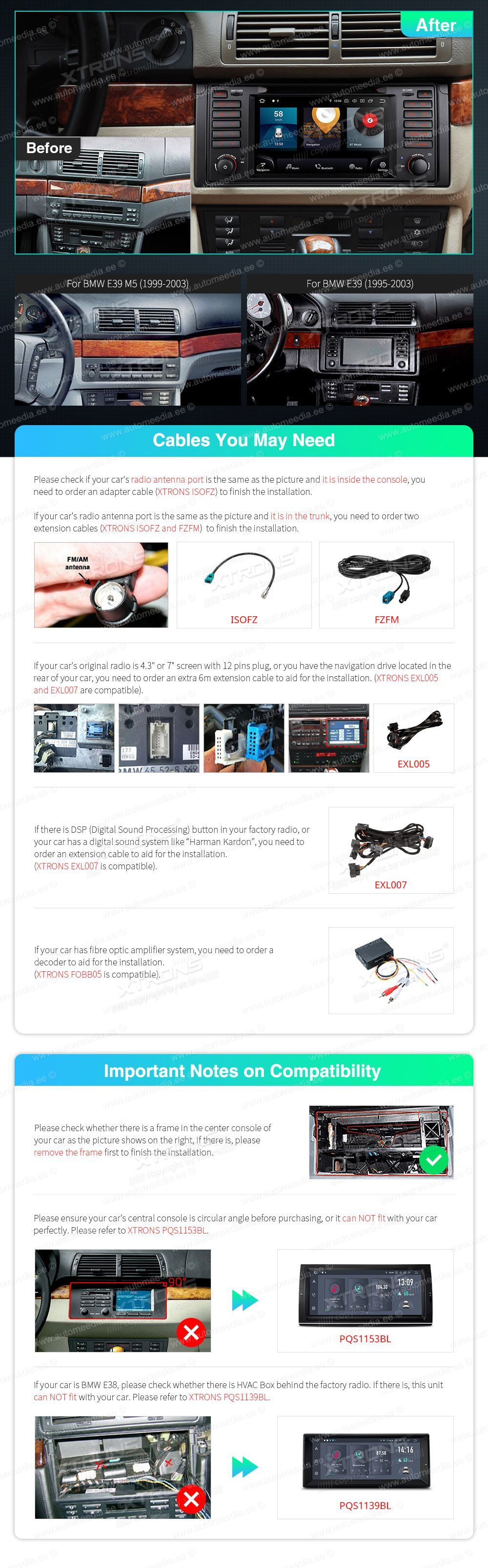 XTRONS IQ7239B XTRONS IQ7239B  pielāgota multivides radio piemērotība automašīnai