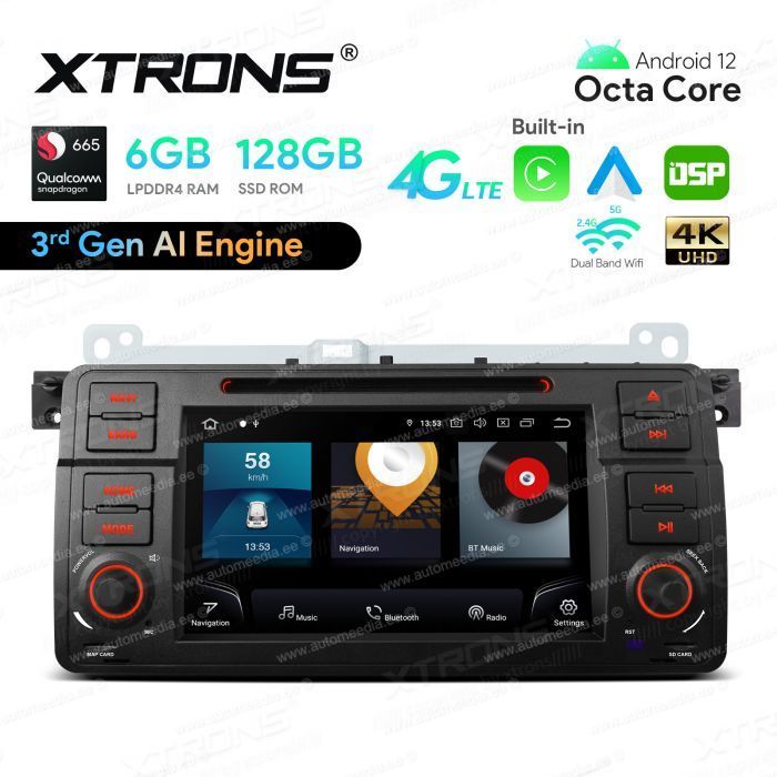 BMW 3. seeria E46 (1998-2006) Android 12  | GPS auto radio un multimediju centrs