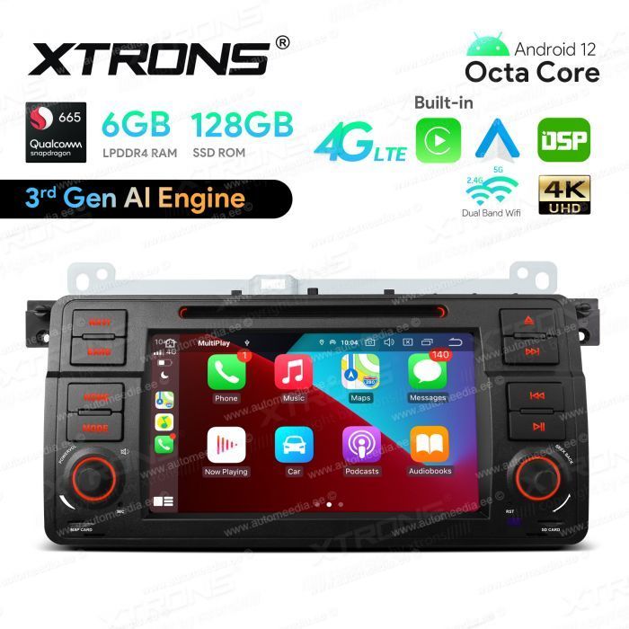 BMW 3. seeria E46 (1998-2006) mudelipõhine Android 12 GPS autoraadio ja multimeedia keskus