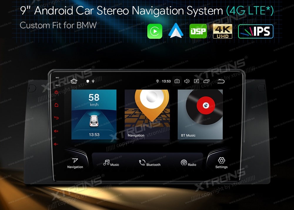 BMW X5 E53 (1999-2006)  XTRONS IQP9053B merkkikohtainen Android GPS multimedia näyttösoitin