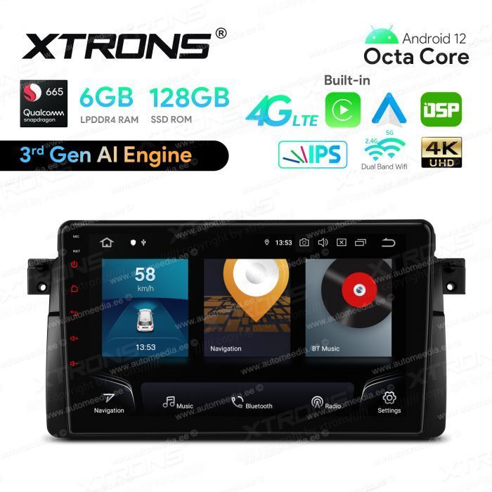 BMW 3. seeria E46 (1998-2006) Android 12  | GPS auto radio un multimediju centrs