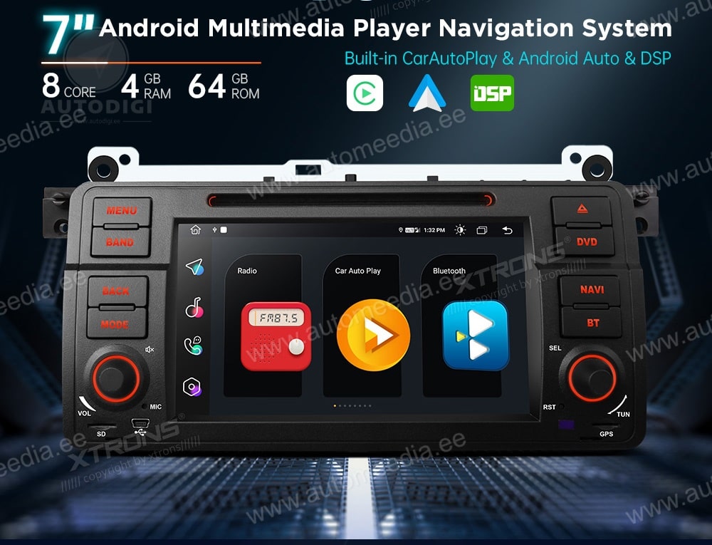BMW 3. seeria E46 (1998-2006) XTRONS MA7046B Car multimedia GPS player with Custom Fit Design