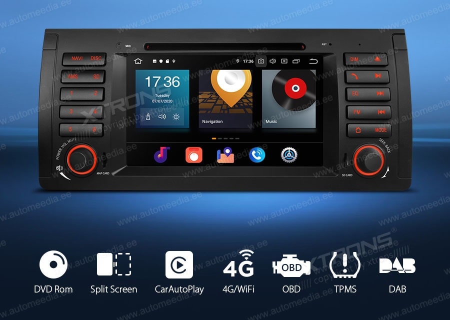 BMW X5 E53 (1999-2006) XTRONS PBX7053B Car multimedia GPS player with Custom Fit Design