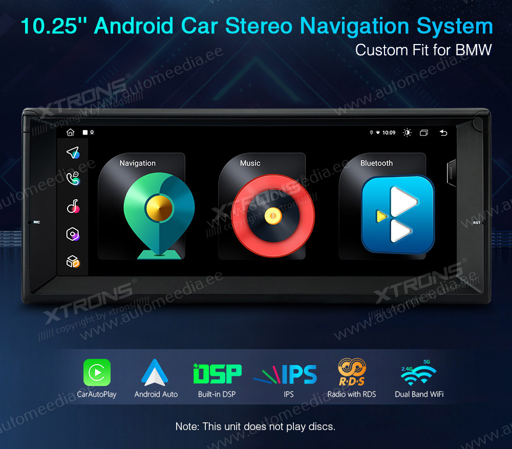 XTRONS PE1239BL Mudelikohane android multimeediakeskus gps naviraadio
