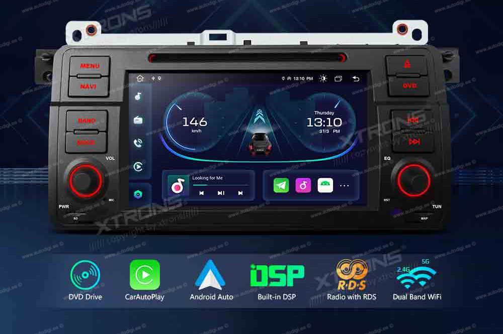 BMW 3. seeria E46 (1998-2006) XTRONS PE7146B Car multimedia GPS player with Custom Fit Design