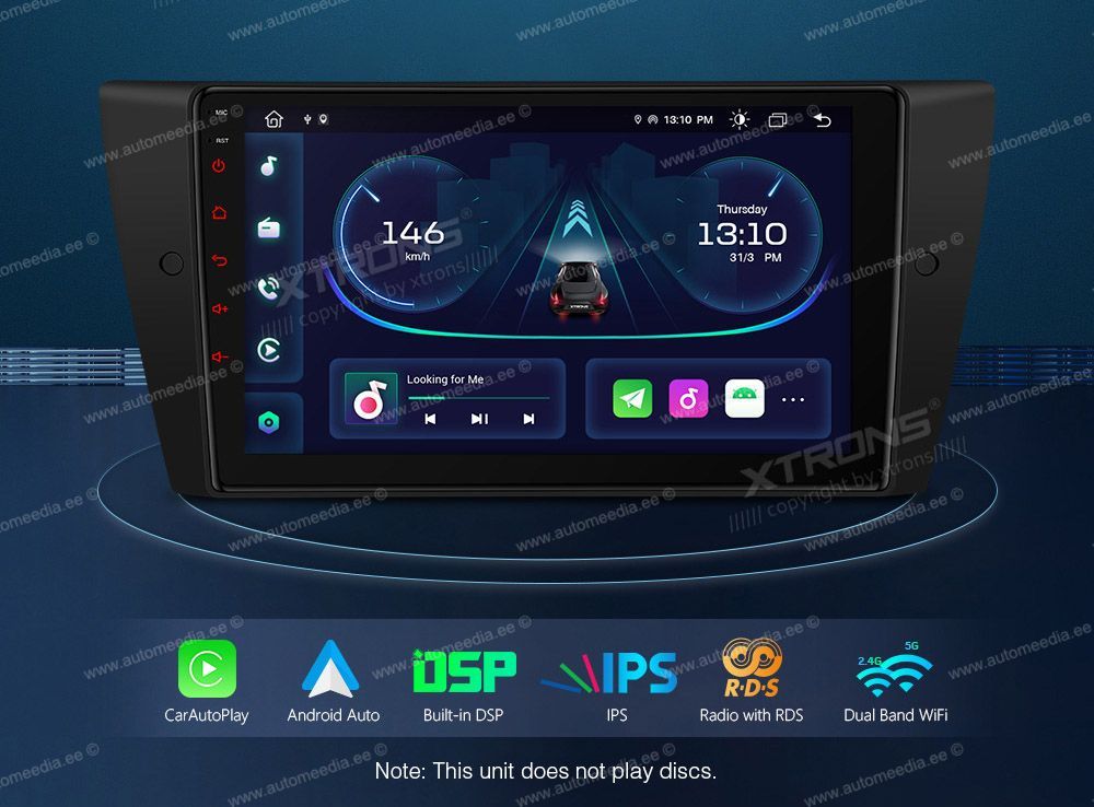 BMW 3. seeria E90 | E91 | E92 | E93 (2005-2012) ilma originaal ekraanita autole XTRONS PEP9190B Car multimedia GPS player with Custom Fit Design