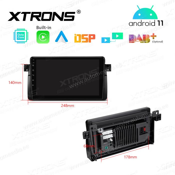 BMW 3. seeria E46 (1998-2006) mudelipõhine Android 12 GPS autoraadio ja multimeedia keskus