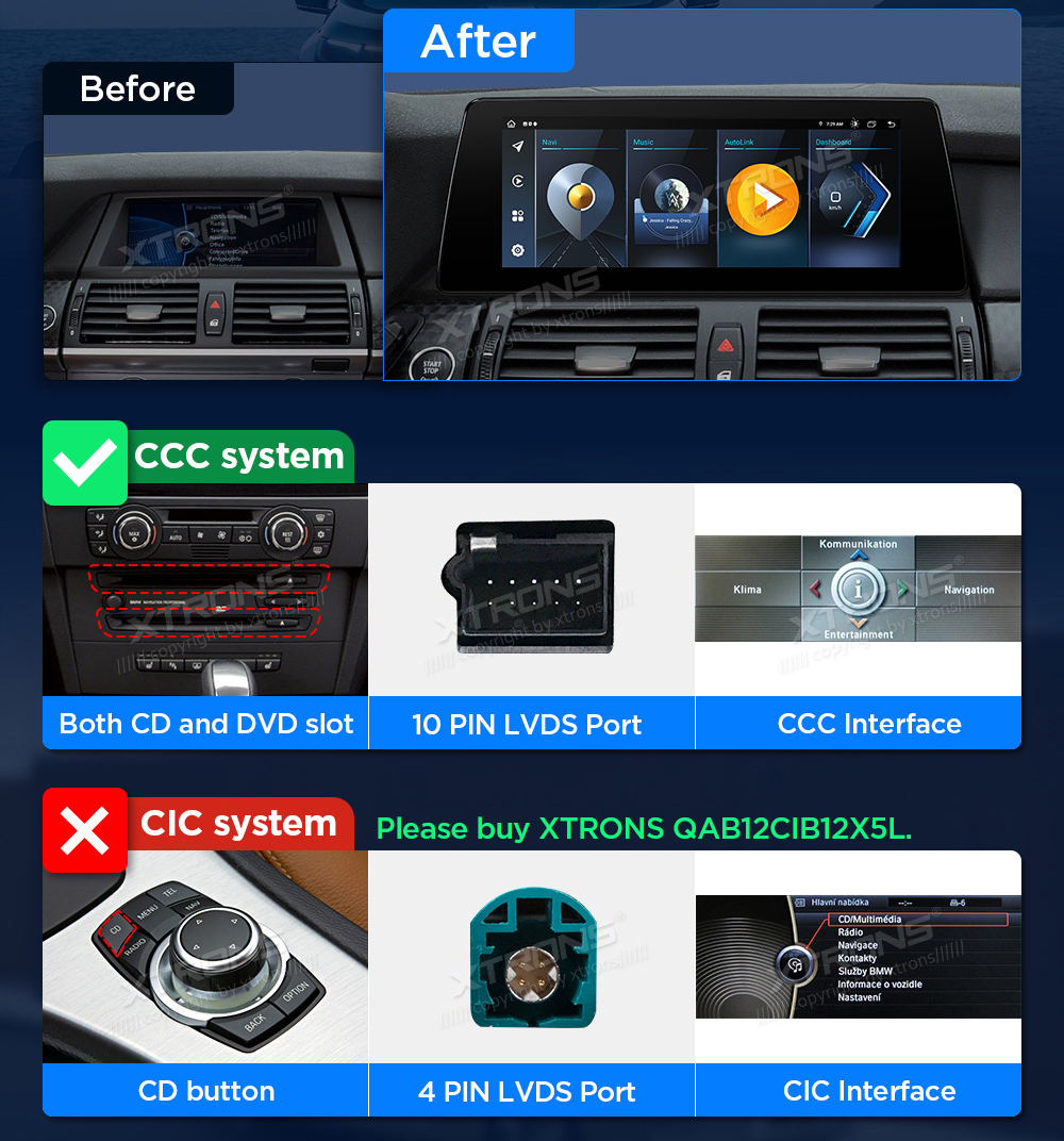 BMW X5 | X6 | E70 | 71 iDrive CCC (2007-2010)  custom fit multimedia radio suitability for the car