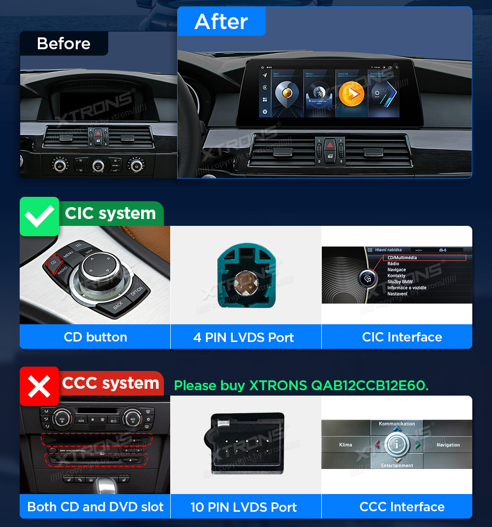 BMW 5.ser | E60 | E61 | iDrive CIC (2008-2010)  custom fit multimedia radio suitability for the car