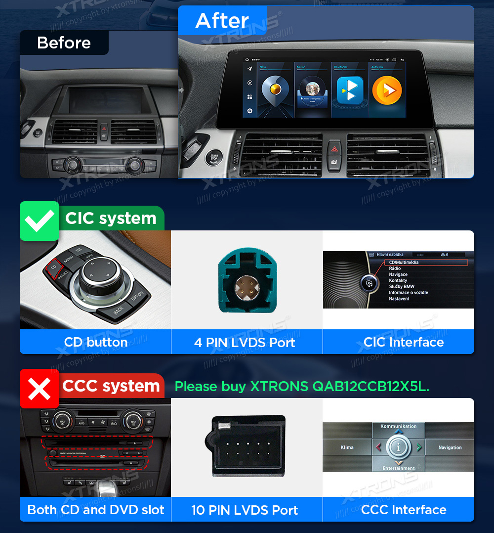 BMW X5 | X6 | E70 | 71 iDrive CIC (2010-2014)  custom fit multimedia radio suitability for the car