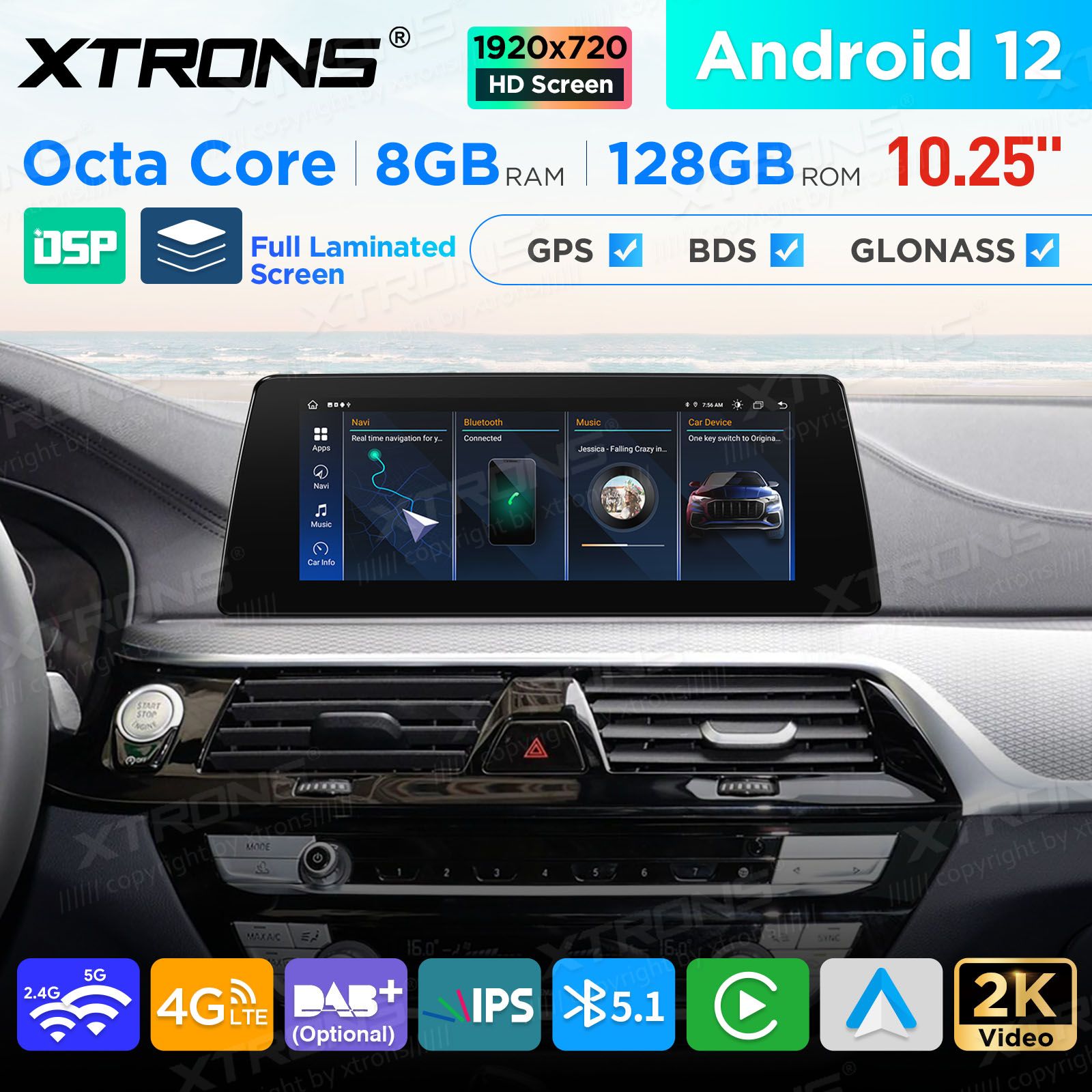 BMW 5.ser G30 (2018-) | iDrive EVO Android 12 Car Multimedia Player with GPS Navigation