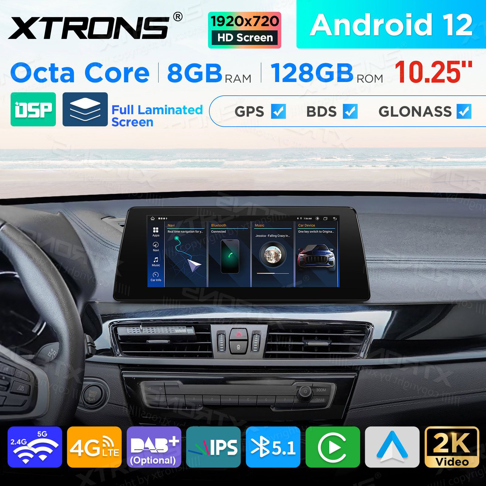 BMW X1 F48 (2018-) | iDrive EVO Android 12 Car Multimedia Player with GPS Navigation