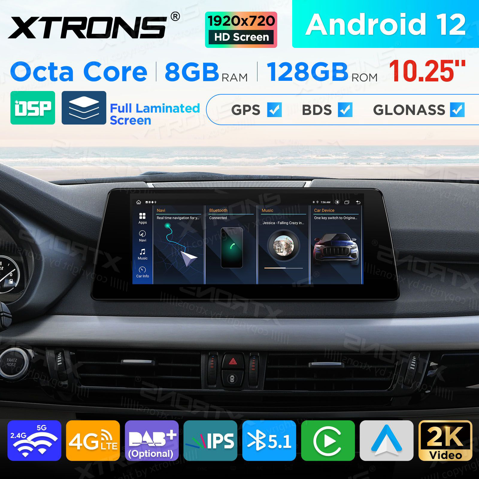 BMW X5 | X6 | F15 | F16 iDrive EVO (2016-2019) kahesüsteemne, originaalraadio säilitav Android 12 GPS autoraadio ja multimeedia keskus