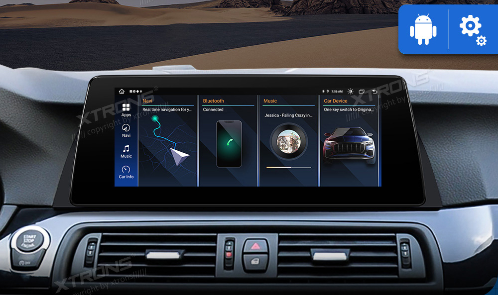 BMW 5. ser. BMW F10 | F11 iDrive NBT (2013-2016)  XTRONS QAB12NB12FV merkkikohtainen Android GPS multimedia näyttö