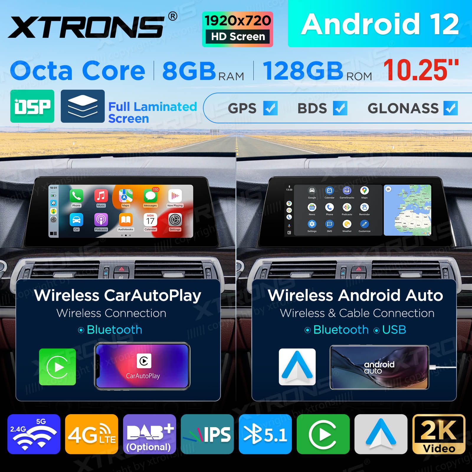 BMW 5.ser F07 GT(2013 - 2017) | iDrive NBT kahesüsteemne, originaalraadio säilitav Android 12 GPS autoraadio ja multimeedia keskus