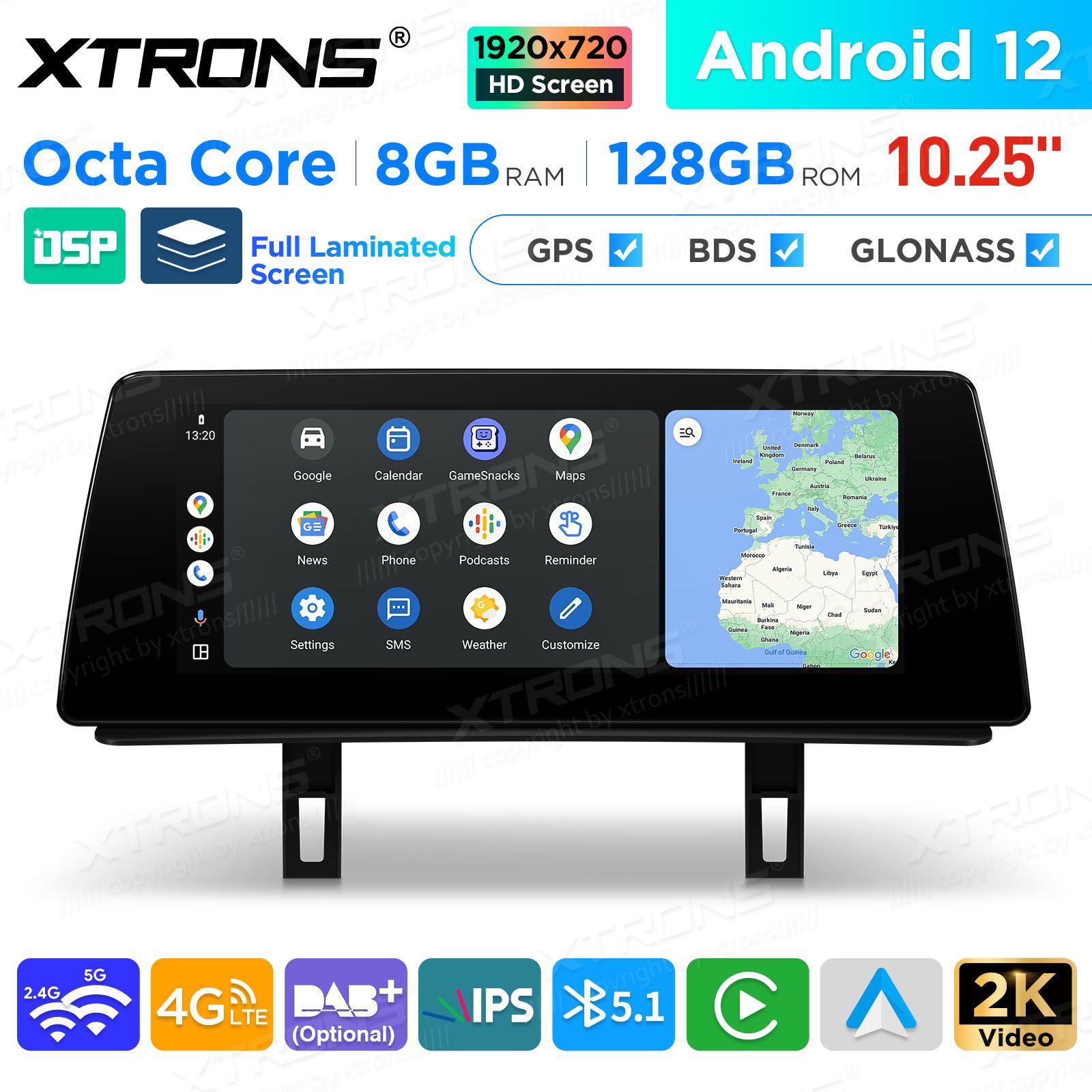 BMW 1. ser. E81 | E82 | E87 | E88 (2004-2012) w/o orig. screen mudelipõhine Android 12 GPS autoraadio ja multimeedia keskus