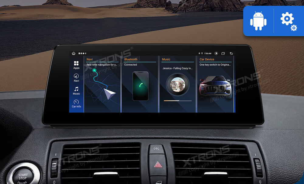 BMW 1. ser. E81 | E82 | E87 | E88 (2004-2012) w/o orig. screen  XTRONS QAB12UMB12E87L merkkikohtainen Android GPS multimedia näyttö
